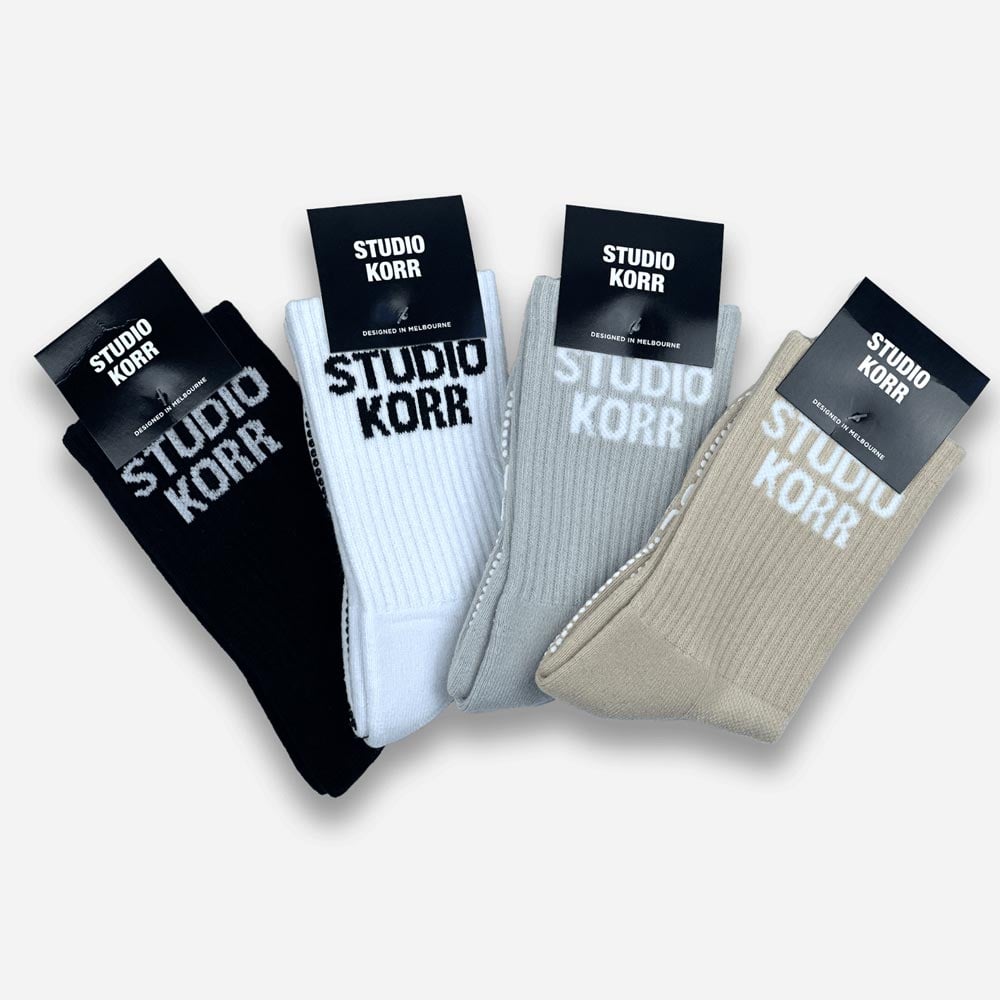 Cotton Crew Socks with Grip